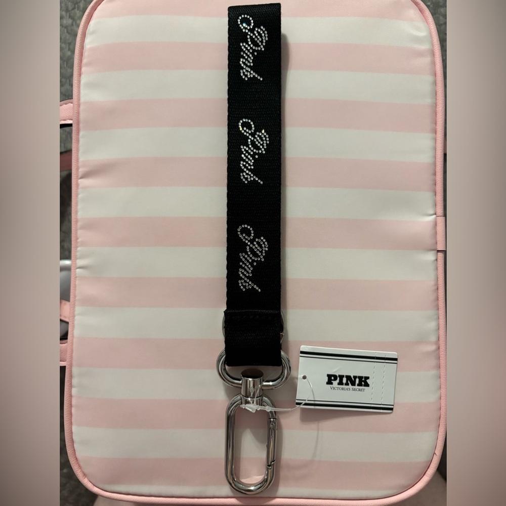 P.I.N.K keychain wristlet (Black)